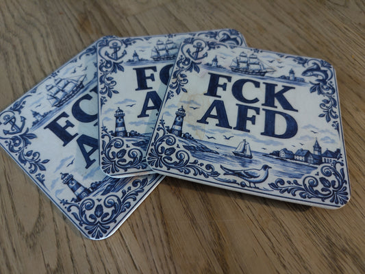 Untersetzer / Bierdeckel mit Motiv "FCK AFD"